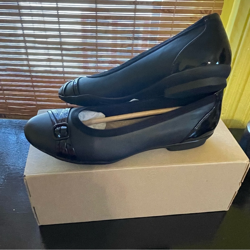 Clark’s Sara Tulip Black Combi flat 8.5M
